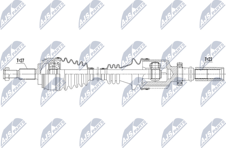 Полуось (привод в сборе, приводной вал) NTY. Артикул NPW-RE-107