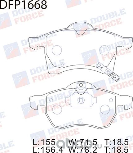 Колодки тормозные дисковые Double Force. Артикул DFP1668