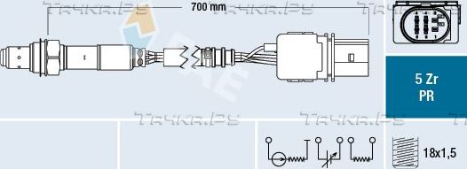 Лямбда-зонд (кислородный датчик) FAE для Volkswagen Caddy III 2010-2015. Артикул 75158