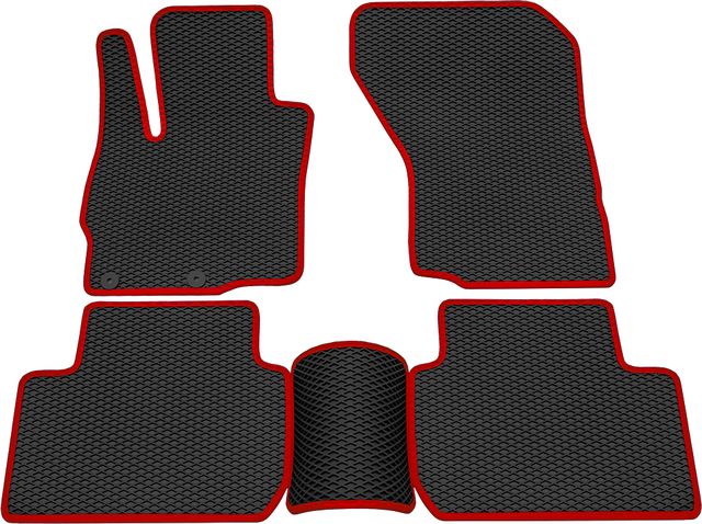 Коврики Rezkon EVA для салона Mitsubishi Outlander III 2012-2026 Красный кант. Артикул 9024015104