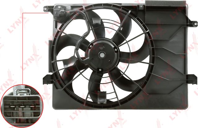 Вентилятор радиатора двигателя LYNXauto для Kia Sportage III 2010-2016. Артикул RF-1564