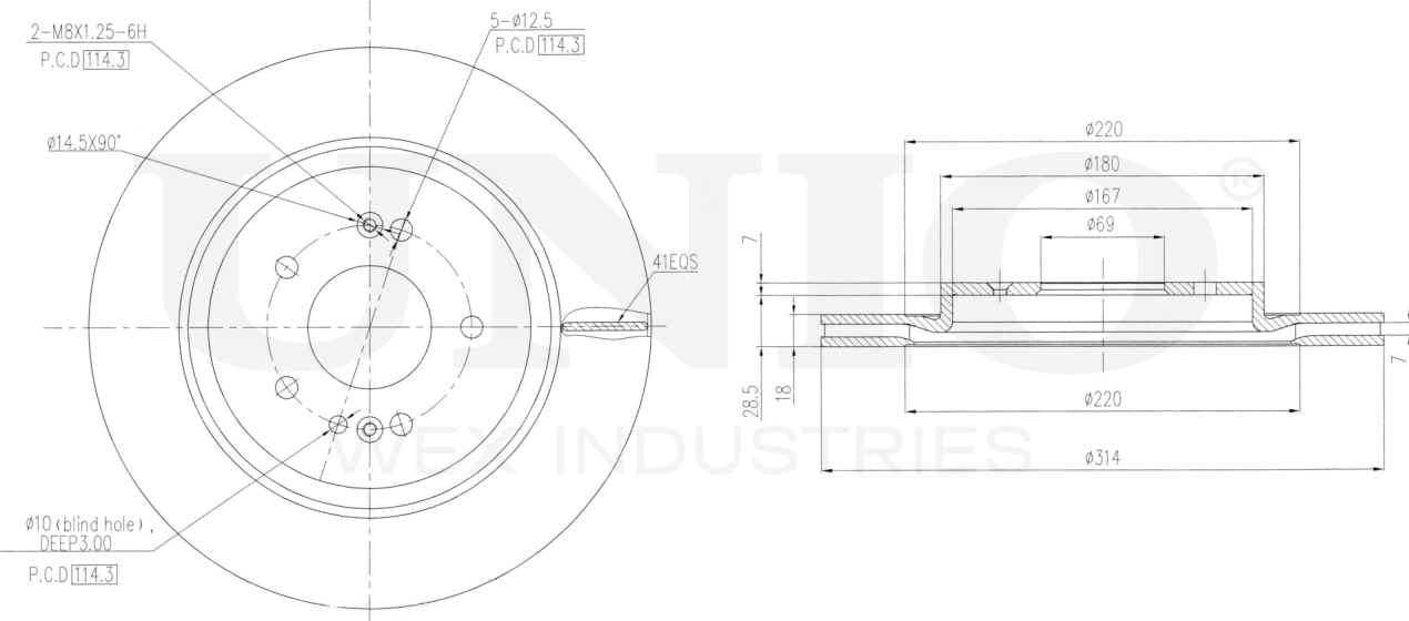Диск тормозной (Unio). Артикул BRD-20585