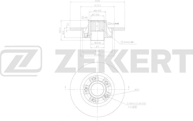 Тормозной диск Zekkert. Артикул BS-6656