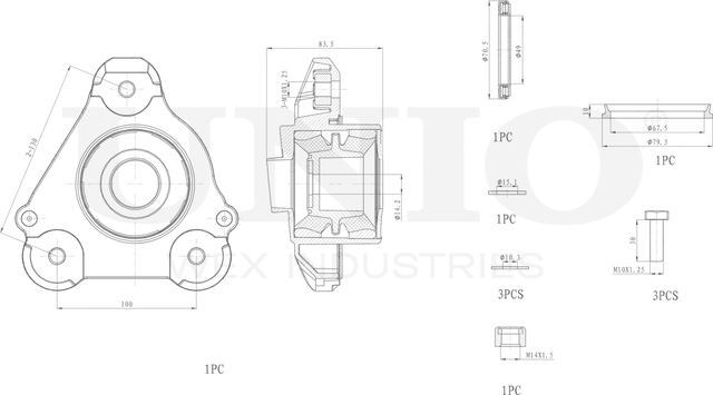 Опора амортизационной стойки (Unio). Артикул RMP-13074