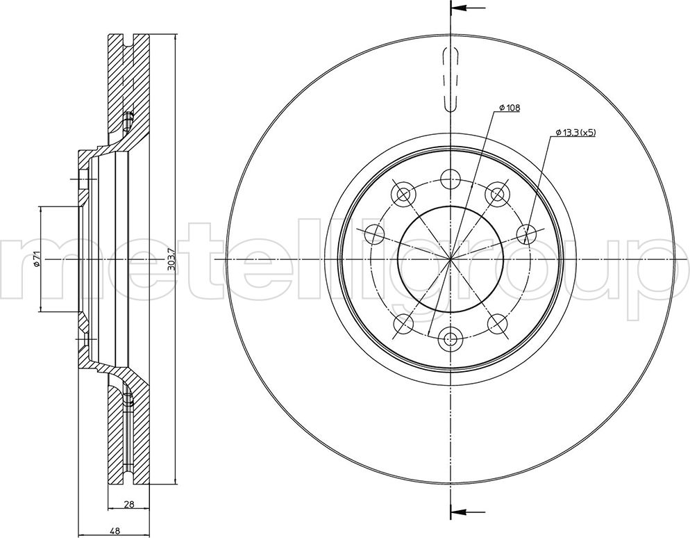 Тормозной диск Metelli. Артикул 23-0886C