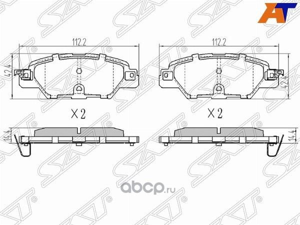 Колодки тормозные RR MAZDA CX5 15- (SAT). Артикул STKAY02648Z