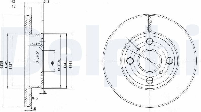 Тормозной диск Delphi. Артикул BG2424