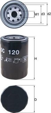 Масляный фильтр Mahle. Артикул OC 120