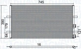 Радиатор кондиционера (конденсатор) Magneti Marelli. Артикул 350203740000