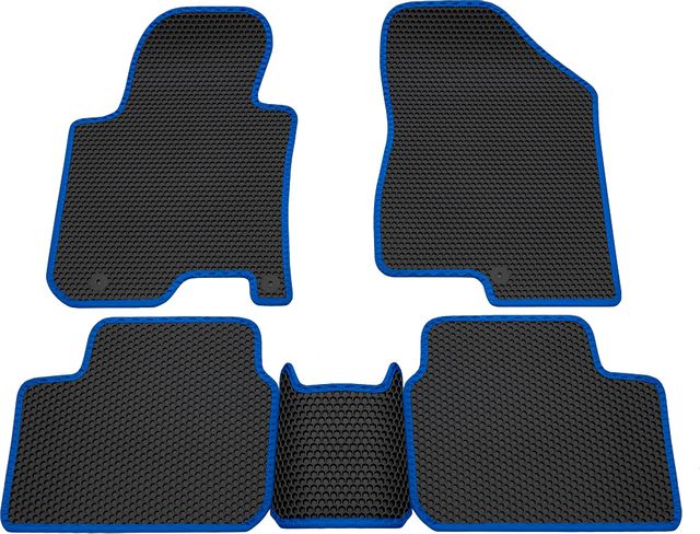 Коврики Rezkon EVA Соты для салона Kia Ceed II 2012-2018 Синий кант. Артикул 9121005203