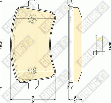 Тормозные колодки Girling. Артикул 6117651