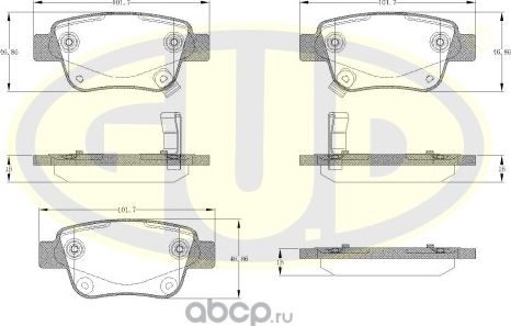 Тормозные колодки G.U.D.. Артикул GBP104702
