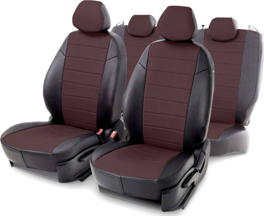 Чехлы Seintex (экокожа) на сидения для Subaru Forester IV 2012-2015, цвет Коричневый ромб. Артикул 98715