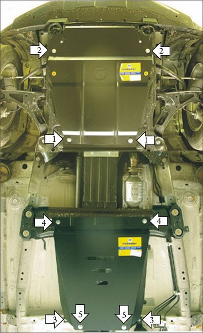 Защита Мотодор для картера, РК, дифференциала Suzuki Grand Vitara II 2005-2015. Артикул 02411