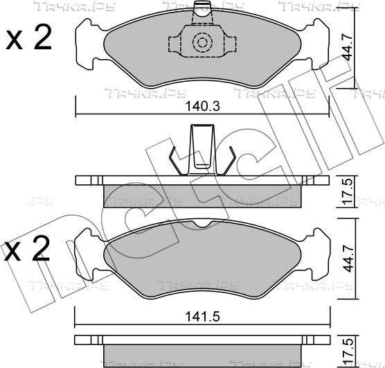 Тормозные колодки Metelli передние для Mazda 121 III 1996-2002. Артикул 22-0088-0