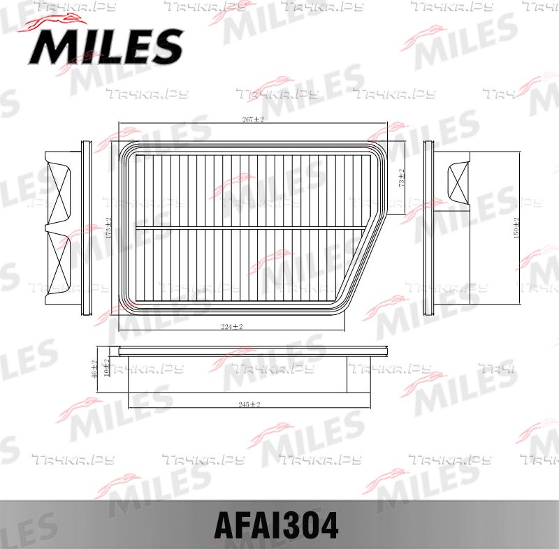 Воздушный фильтр Miles для Chevrolet Rezzo 2005-2009. Артикул AFAI304