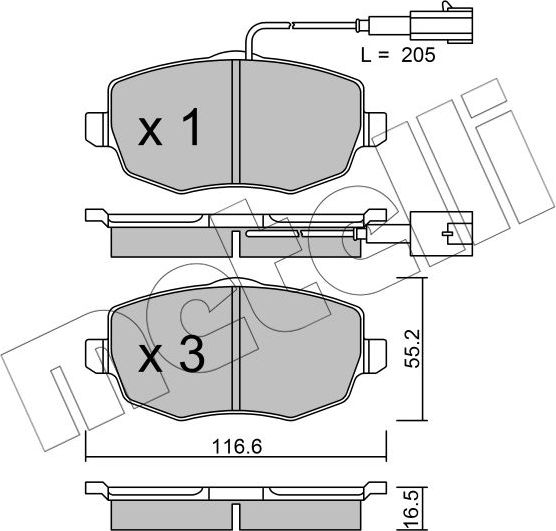 Тормозные колодки Metelli. Артикул 22-0528-1