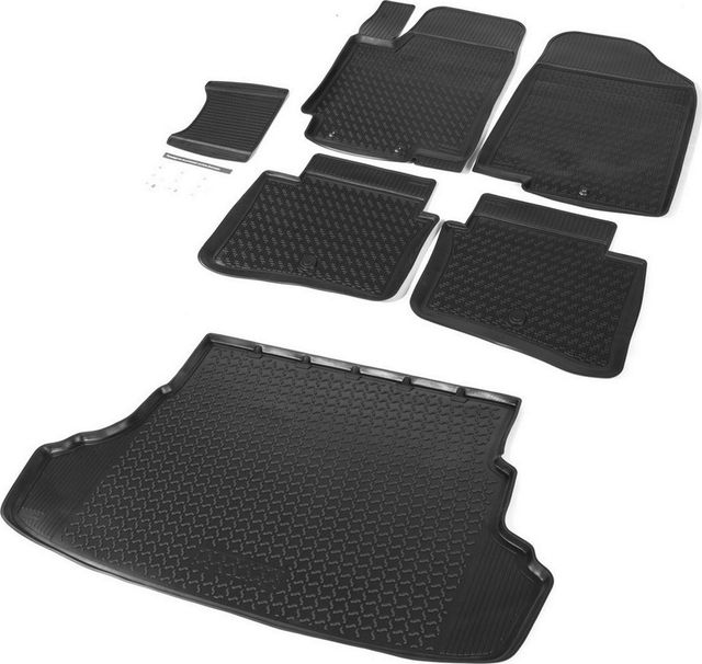 Комплект ковриков Rival для салона и багажника Hyundai Solaris I седан 2010-2014. Артикул K12305001-6