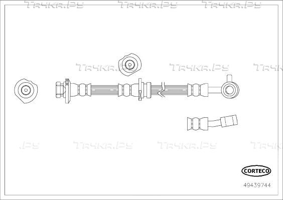 Тормозной шланг Corteco (EPDM (Этилен-пропиленовый каучук)). Артикул 49439744