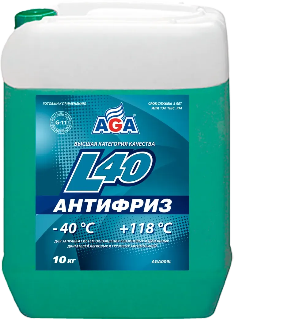 Тосол L40  сине-зеленый  10 л (AGA). Артикул aga009l