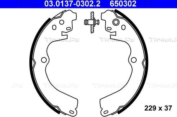 Тормозные колодки ATE задние для Subaru Legacy II 1994-1999. Артикул 03.0137-0302.2