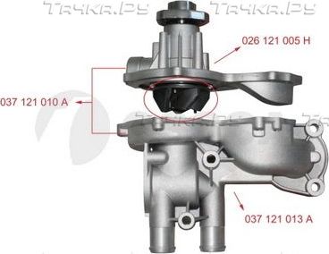 Помпа (водяной насос) OSSCA для Volkswagen Vento 1991-1998. Артикул 00994