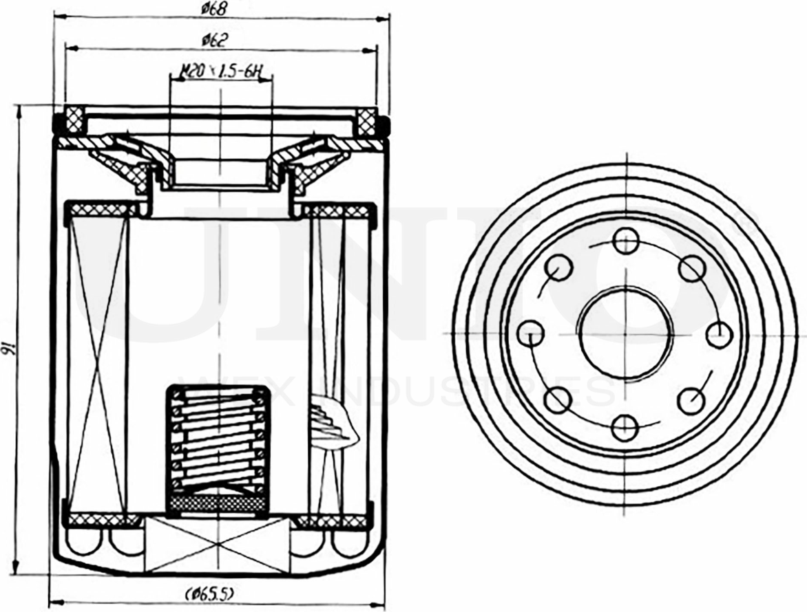 Фильтр масляный (Unio). Артикул FLT-20092