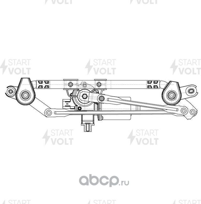 Трапеция стеклоочистителя (дворника) (в сборе) StartVOLT (Стальная труба) передний для Hyundai Solaris II 2017-2026. Артикул VWA 08005