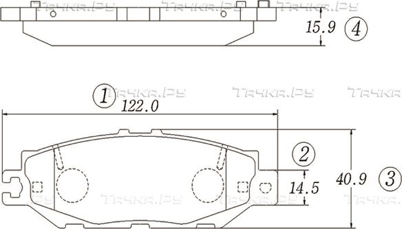 Тормозные колодки CTR задние для Toyota Century II (G50) 1997-2016. Артикул GK1038