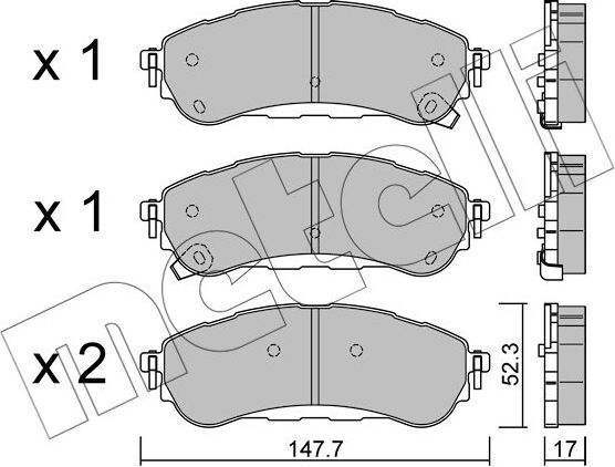 Тормозные колодки Metelli задние для Ford Ranger III 2011-2015. Артикул 22-1344-0