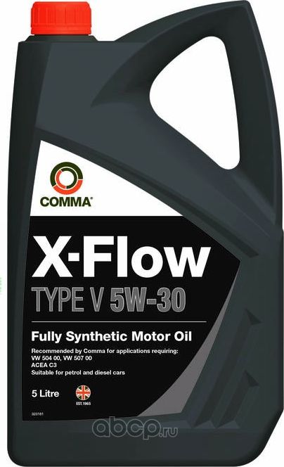 Масло моторное 5W30 COMMA 5л синтетика XFLOW TYPE V. Артикул XFV5L