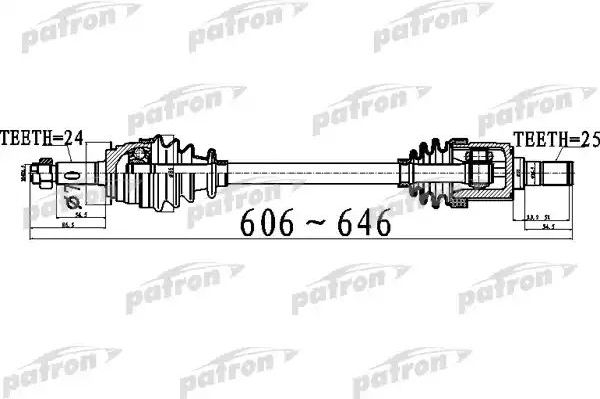 Полуось (привод в сборе, приводной вал) Patron. Артикул PDS0515