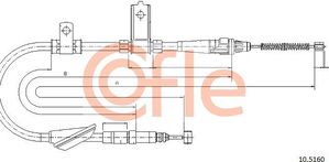 Трос ручника (тросик ручного тормоза) Cofle задний правый для Land Rover Freelander I 1998-2006. Артикул 10.5160