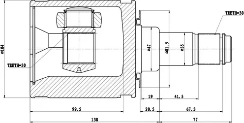 Шрус Внутренний Toyota Land Cruiser 100 (98-07) (Zikmar). Артикул Z87517R