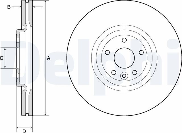 Тормозной диск Delphi для Jaguar XE I 2015-2026. Артикул BG9167C