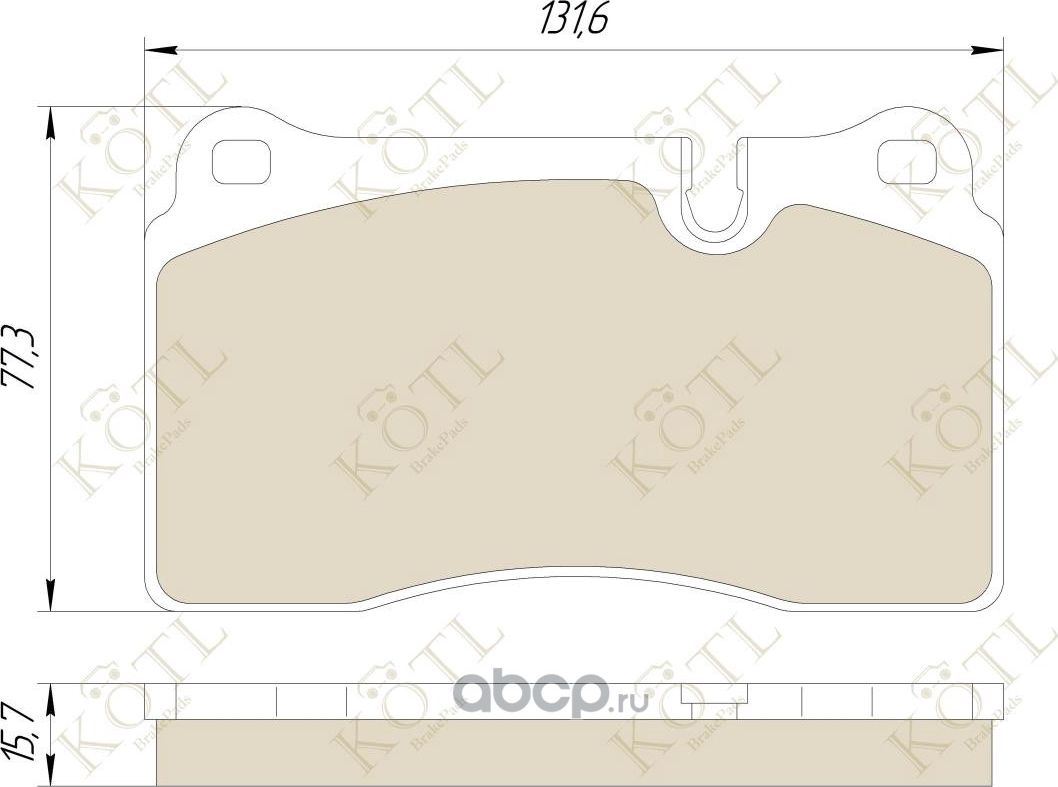 Колодки тормозные дисковые передние к-т RANGE ROVER III 4.2/SPORT 2.7D-4.2 05- (Kotl) Kotl. Артикул 1743kt