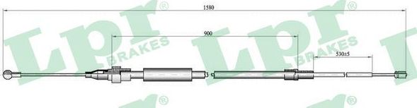 Трос ручника (тросик ручного тормоза) LPR. Артикул C0967B