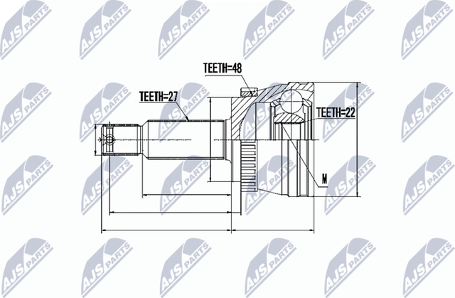 Шрус наружный (граната) NTY. Артикул NPZ-KA-353
