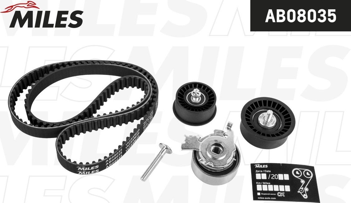 Ремень ГРМ с роликами (комплект) Miles. Артикул AB08035