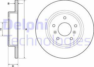 Тормозной диск Delphi задний для Nissan X-Trail T32 2014-2025. Артикул BG4807C
