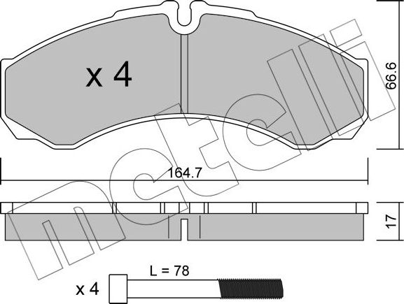 Тормозные колодки Metelli передние для IVECO Daily III 1999-2007. Артикул 22-0212-3