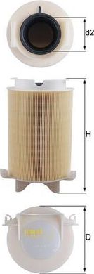 Воздушный фильтр Mahle-Knecht. Артикул LX 1566