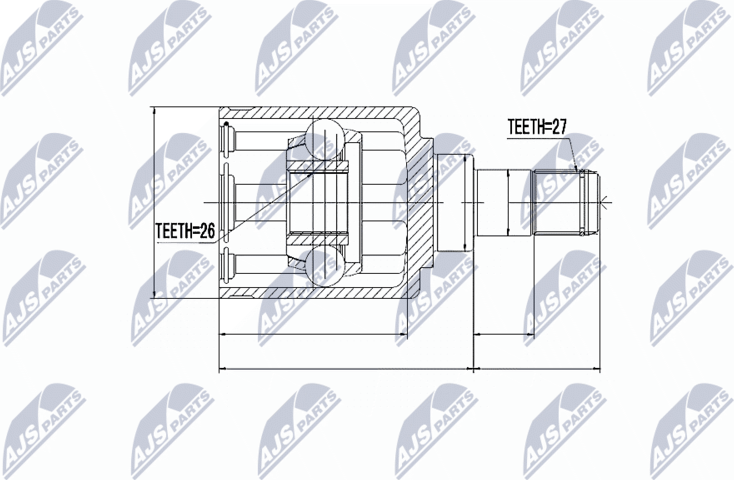 Шрус внутренний (граната) NTY. Артикул NPW-BM-006