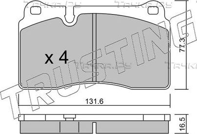 Тормозные колодки Trusting передние для Audi TT II (8J) 2009-2014. Артикул 675.0
