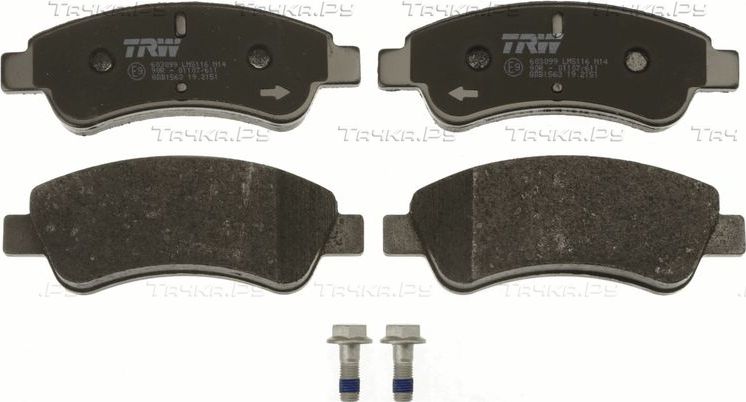 Тормозные колодки TRW COTEC передние для Citroen Berlingo I 1996-2011. Артикул GDB1563