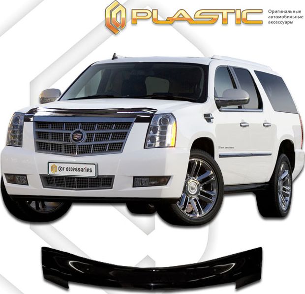 Дефлектор СА Пластик для капота (Classic черный) Cadillac Escalade 2006-2014. Артикул 2010010102395