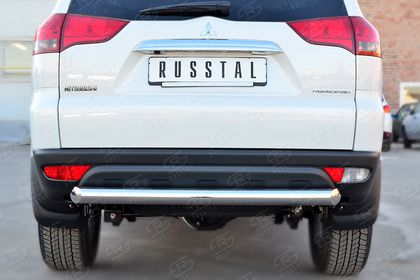 Защита RusStal заднего бампера d76 (дуга) для Mitsubishi Pajero Sport II рестайлинг 2013-2016. Артикул MPSZ-001585