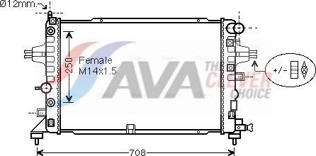 Радиатор охлаждения двигателя AVA. Артикул OLA2625