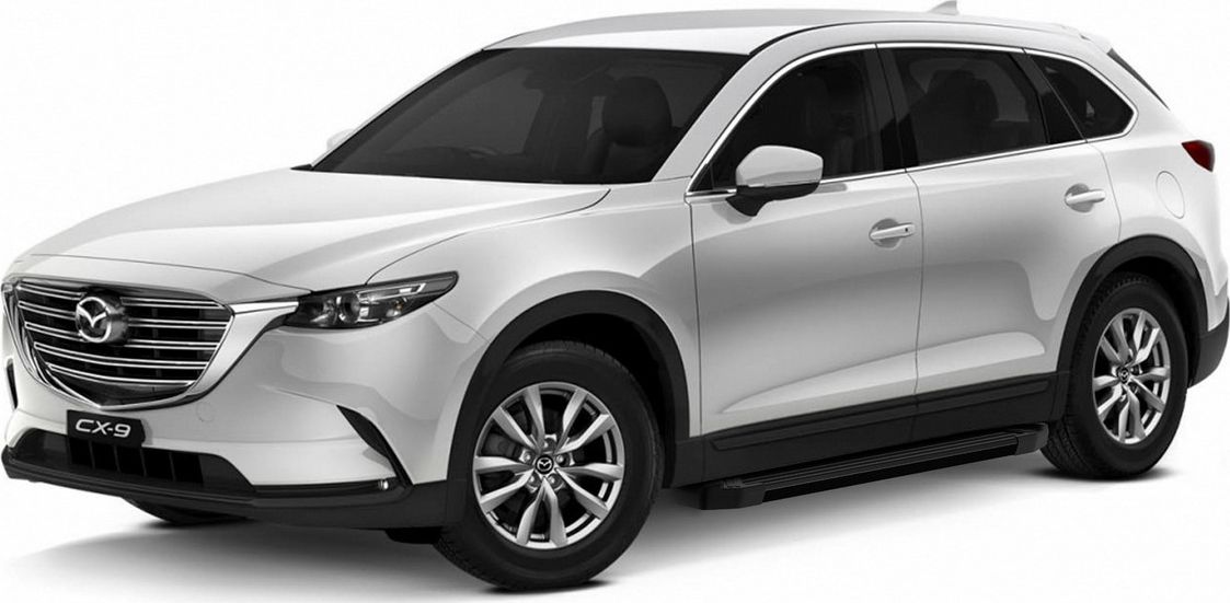 Пороги алюминиевые Rival Black для Mazda CX-9 II 2016-2026. Артикул F193ALB.3803.2