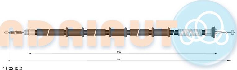 Трос ручника (тросик ручного тормоза) Adriauto. Артикул 11.0240.2